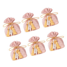 Durable Velvety Drawstring Party Favors Bag Traditional-Pink