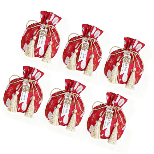 Luxurious Velvety Candy Container Practical Storage-Red Luck