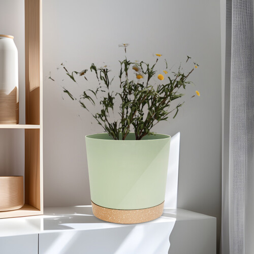 Flowerpot Automatic Water Absorption Round Double Layer-Green 1