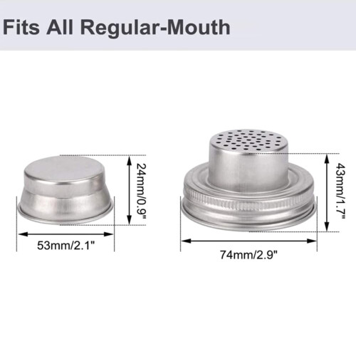 Set van 3 stalen Mason Jar Shaker-dekseldoppen 1