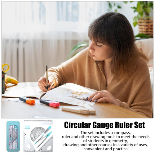 Geometry Kit Set with Shatterproof Storage Box for Students Learning 1