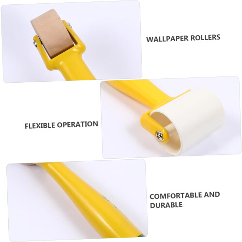 wallpaper seam roller, tools for wallpaper construction, hand roller, plastic, yellow 1