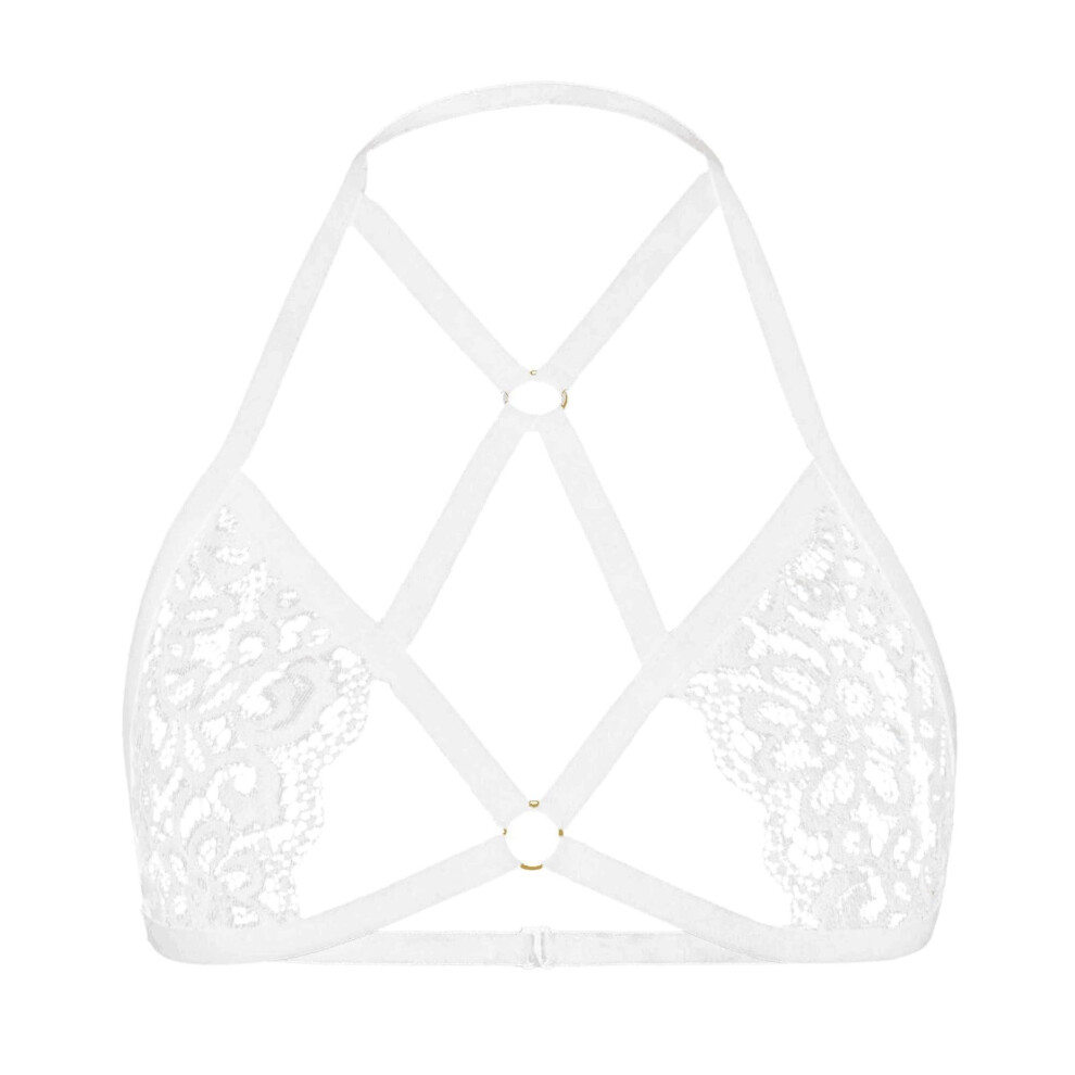 White Harness Women's Upper Body Bondage Bra Sexy Open Festival Outfit Kinky Lingerie Sex Jewellery Open Nipple Breasts Rave Xxl