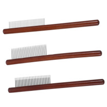 3piece wooden pet grooming comb for cats with rounded teeth to remove tangles and tear stains for effective faux fur care
