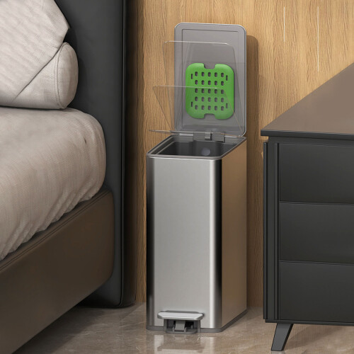 Modern 7L Untarnished Wastebasket Quiet Step-Titanium gray 1