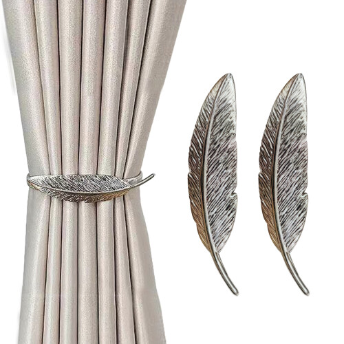 2Pcs Metal Decorative Leaf Curtain Tiebacks Creative-Bird hair