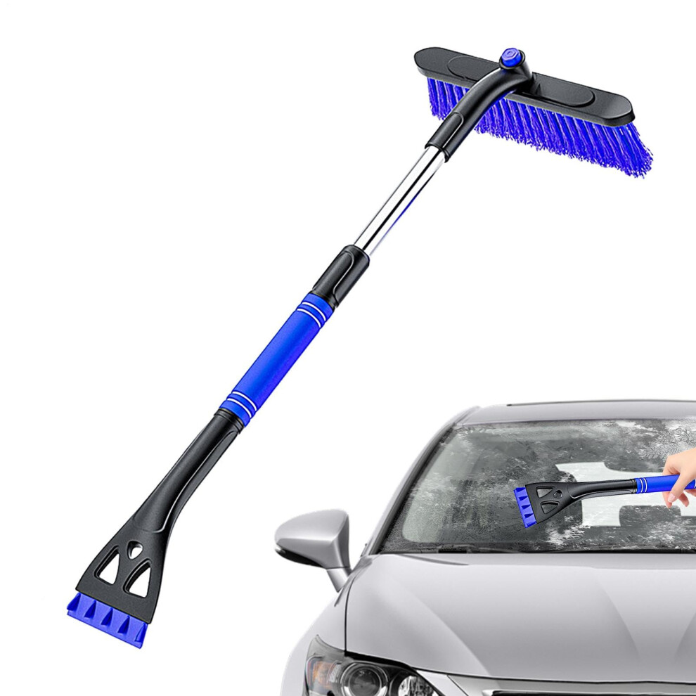 Telescopic Snow Brush For Car, Detachable Rotatable Snow Brush Portable Ice Scraper, Blue 9365049749053