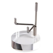 Adjustable stainless steel easel with acrylic base for elegant presentation of collectibles (B)