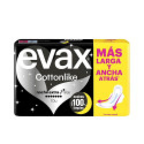 Serviettes de nuit extra-ailées EVAX COTTONLIKE 10 unités