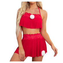 Red Angel Costume Women's Sexy Nightgown Lingerie Red XXL