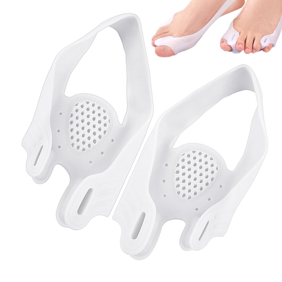 White Toe Separator, Toe Spacer, Double Hole Big Toe Separator, Soft, Comfortable Separator, Forefoot Pad For Overlapping Toes, Toe Alignment