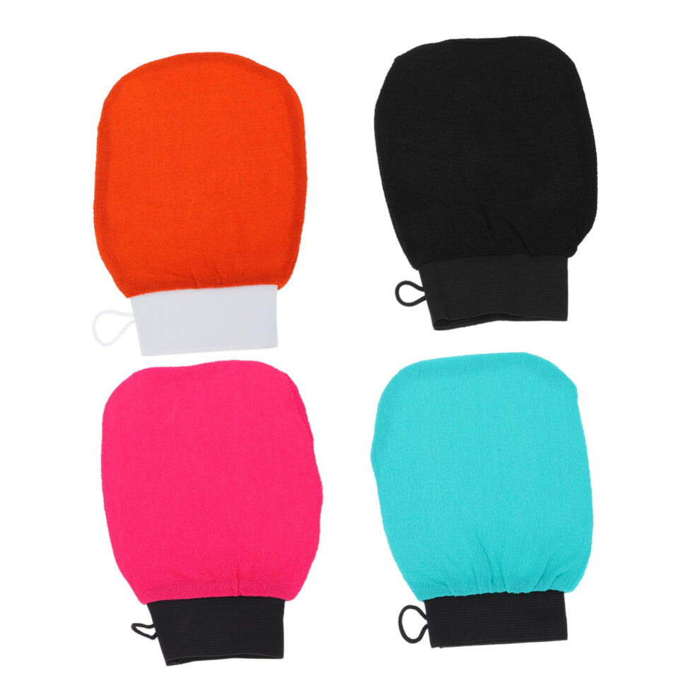 4 pieces of gloves scrub body cleansing bath mitt peeling glove