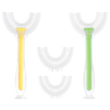 Manual Operation U Shaped Toothbrush, Soft Silicone Brush Head, Non-slip Handle, 360 Degrees Cleaning, Food Grade Silicone, Ideal For Sensitive Teeth,