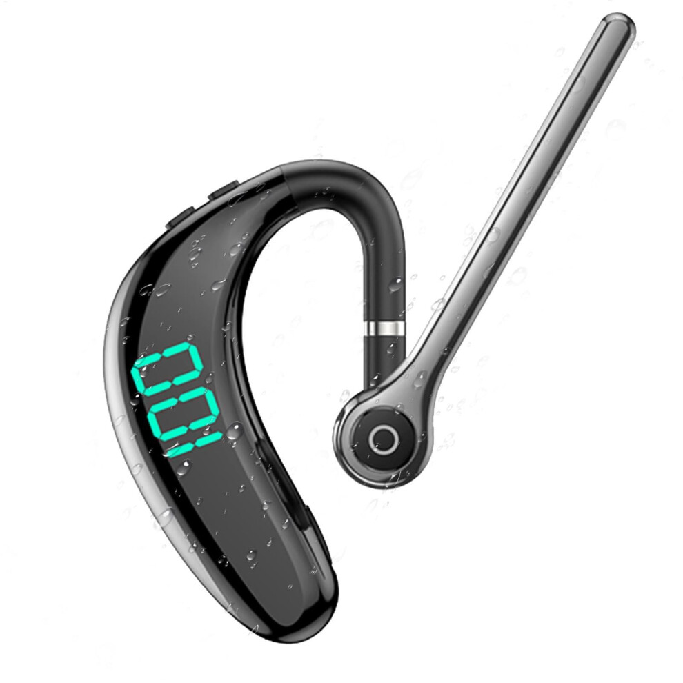 Handsfree Earpiece Bluetooth V5.3 Wireless Headset Led Display Single Ear Office Driving With Noise Canceling Microphone 9189345961106