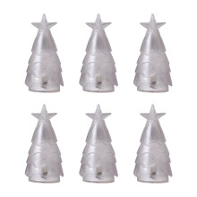 6 x electronic LED Christmas tree lights, safe and as decoration for your home warm white silver powder