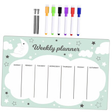 1 Set Acrylic Dry Erase Board Writable Planning Tool for Desk and Fridge, Includes Push Pins and Whiteboard Markers for Scheduling and Reminders