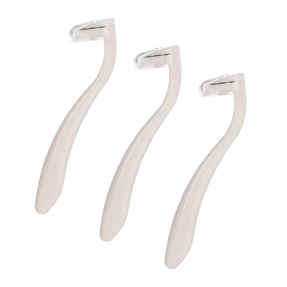 3 Pieces Razor Tool Women Razor Private Intimate Hair Shaver Arm Leg Hair Razor Leg Hair Razor Women's Hair Razor Stainless Steel White