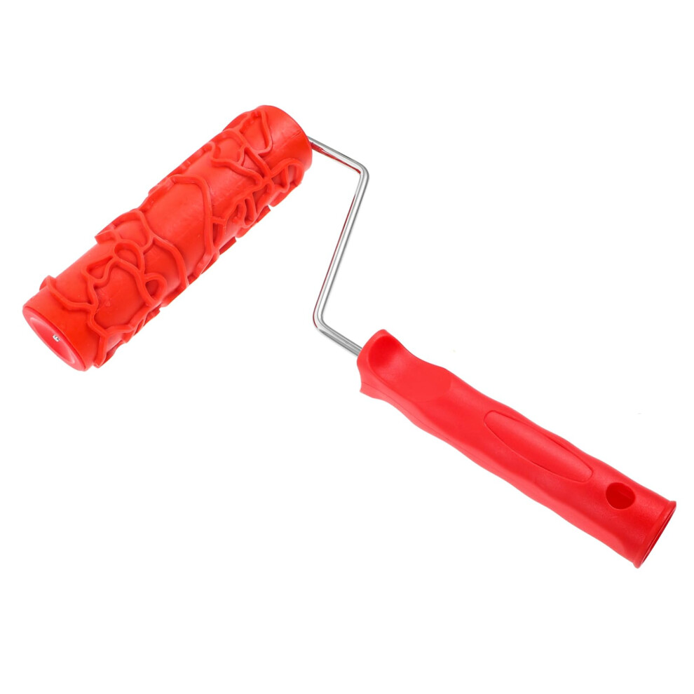 Embossed Roller Tool For Painting Wall Decorative Grain Pattern Metal Red 9412369952059
