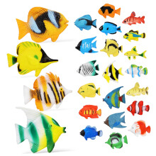 24 Pieces Realistic Fish Figures Plastic Fish for Learning Toys Creativity and Education about Marine Life for Preschool