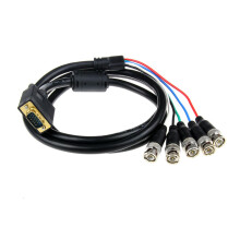 VGA To 5 BNC RGBHV Cable Bidirectional Intercommunication Coaxial  Resolution Video Adapter Cord For HDTV And Projectors
