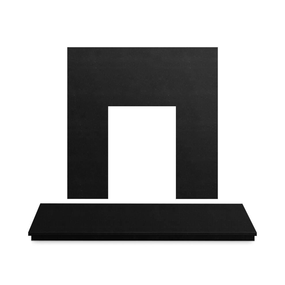 Photos - Fireplace Accessory Adam Black Granite Stone Back Panel & Hearth, 48 Inch 