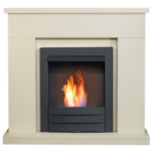Adam Lomond Fireplace Stone Effect + Colorado Bio Ethanol Fire Black, 39"