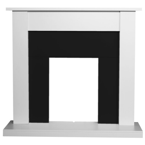 Adam Adam Sutton Fireplace in Pure White & Black, 43 Inch