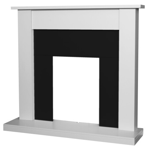 Adam Adam Sutton Fireplace in Pure White & Black, 43 Inch 1