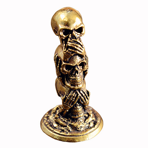 Mysterious Skull Brass Figurine Halloween Theme-brass