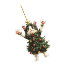 Vakantieboom Kitten Vorm Sleutelhanger-SCY4182 Zilveren ster