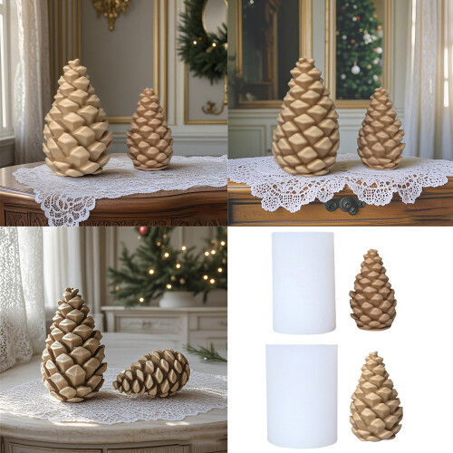Christmas Themed Pinecone Silicone Mould for Plasters-7498 2