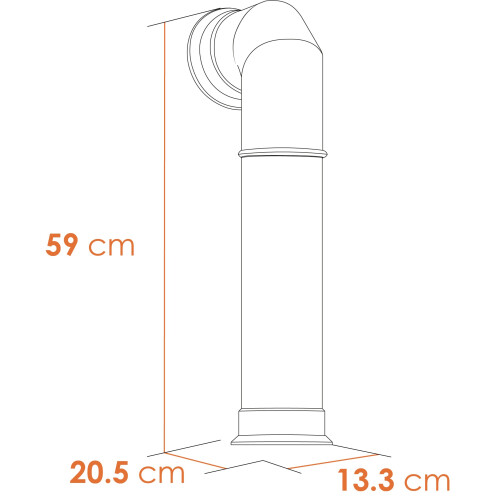 Adam Adam Tall Angled Stove Pipe in Black 2