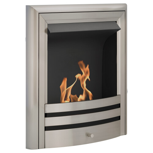 Acantha Vela Bio Ethanol Fire in Brushed Steel 1