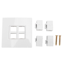 Universel Keystone-vægplade til HD-multimediegrænseflade Ethernet, fungerer med alle typer Keystone-stik RJ45Cat6, kompatibel med computere, tv'er,