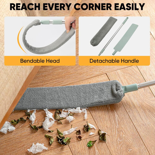 Flexible Cleaning Tool Detachable Handle-Gray 3 pcs 1