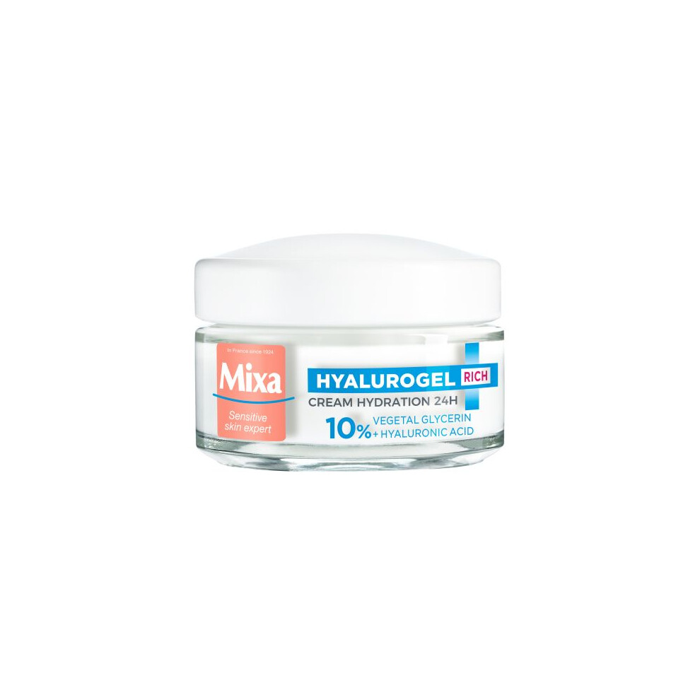 Mixa Cream Hyalurogel Rich 50Ml Intensive Hydration Care For Sensitive & Dry Skin