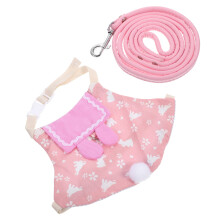 1Set Small Pet Bunny Clothing with Leash Adjustable Rabbit Harness for Small Animals for Parties and Daily Activities