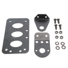 Support de plaque d'immatriculation latérale pour moto, en alliage d'aluminium, montage polyvalent et fixation robuste.