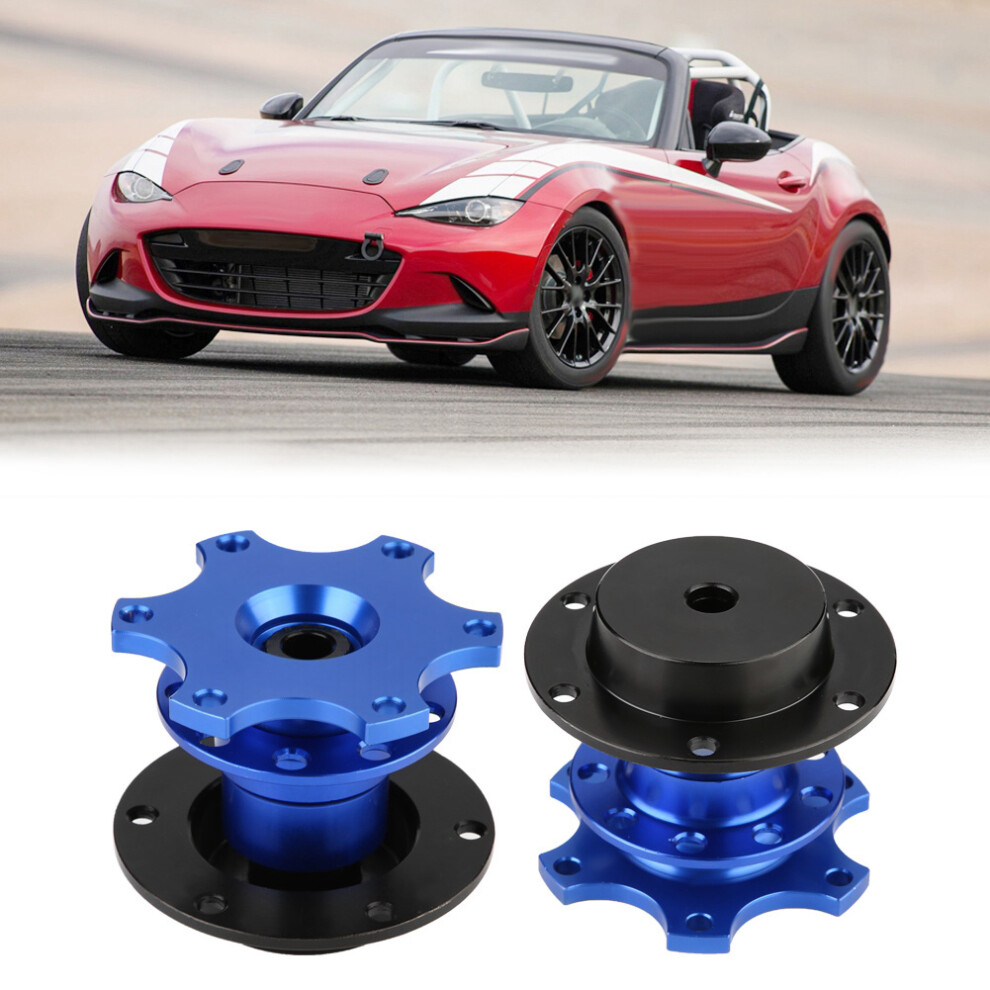 Quick Release Steering Wheel Hub Adapter For 6-Bolt Aftermarket Cars Blue 4291377831939