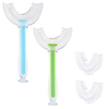 U Shaped Toothbrush for Children, Detachable Food Grade Silicone Head for 360 Degrees Cleaning, Supports Sustainable Oral Hygiene Practices