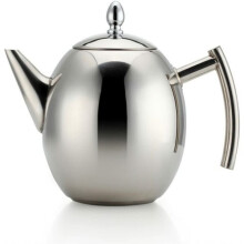 Ceainic din oțel inoxidabil, ceainic de cafea cu design inteligent, cu filtru detașabil și acces larg pentru curățare, mâner anti-scalare