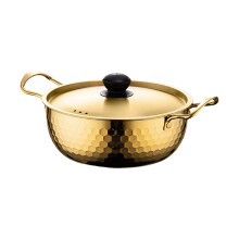 Practical Stainless Steel Noodles Pot Ergonomic-18cm gold