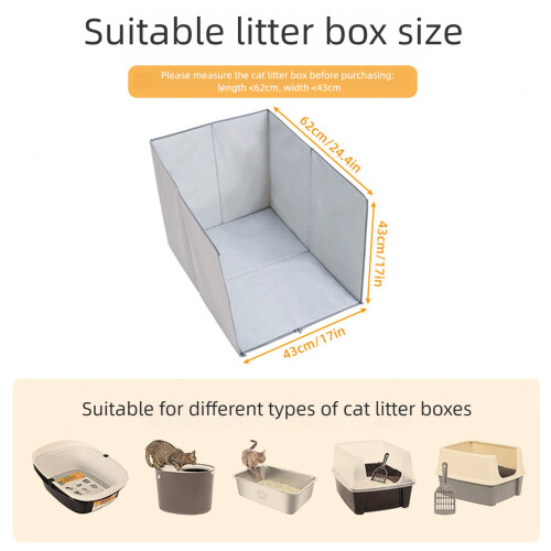 Cats Litter Splash Protector Water Resistant Litter Box Barrier 2