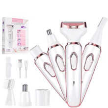 Wireless 4in1 Electric Lady Shaver for Women, Face Epilator, Wet and Dry Hair Remover