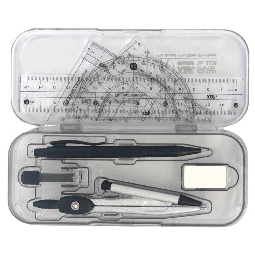 Compass and protractor set, math geometry set, compass geometry tools for drawing, drafting, precision set with storage box