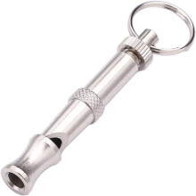 Silver Adjustable Ultrasonic Dog Whistle, Portable Whistle Pet Whistle Ultrasonic Whistle for Dog Training, Dog Whistles, Training and Behavior Aids