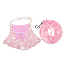 1 Set Small Pet Harness with Leash for Adjustable Breathable Outfit for Parties and Daily Use