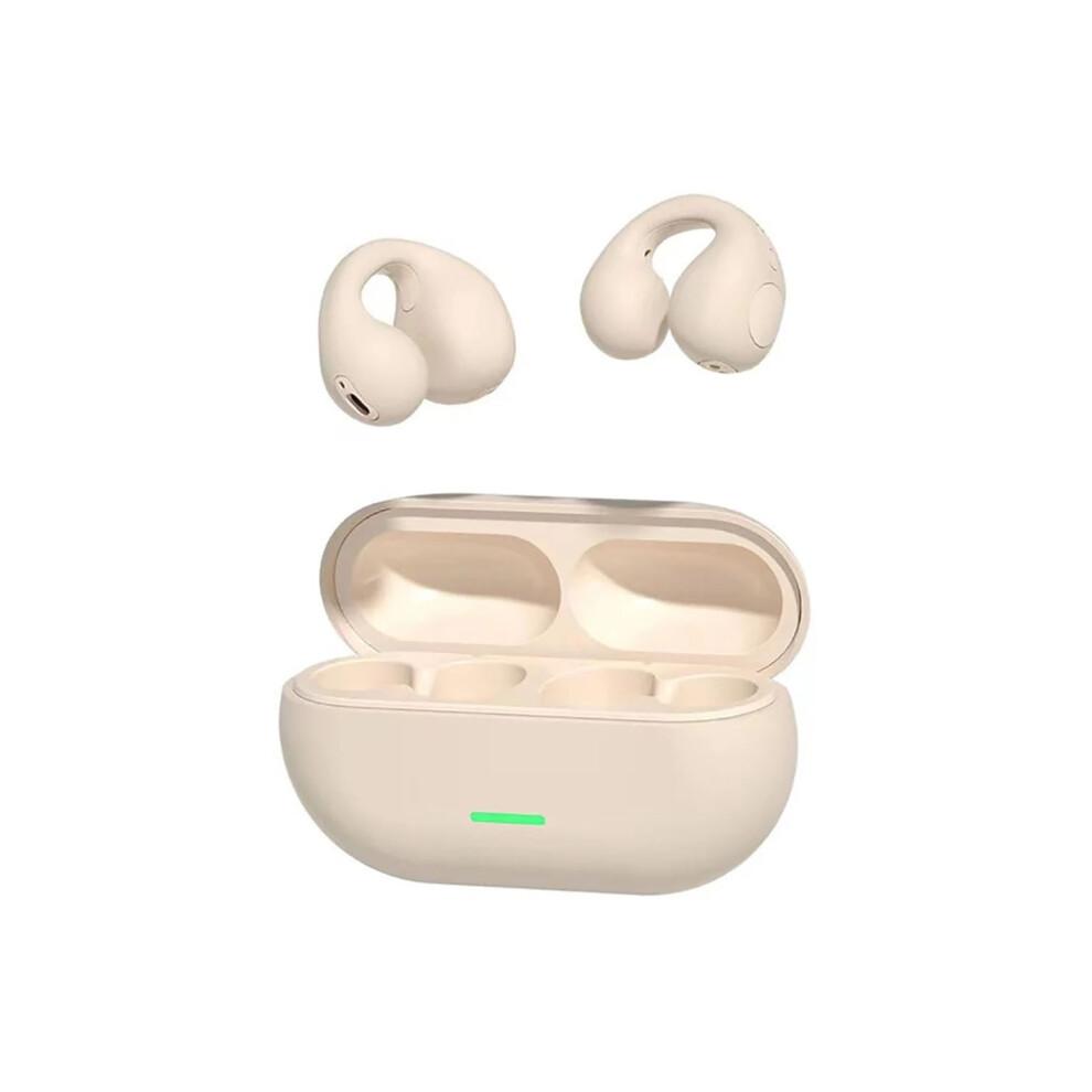Onear Headset Khaki T75 Model Tws Bluetooth 5.3 Bone Conduction Earbuds Clip Earphone For Sports Gaming Noise Canceling 9365049811248