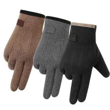 (bruin) Winterhandschoenen voor mannen en vrouwen, fleece gevoerd en verdikt, geschikt voor buitenactiviteiten