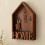 Wall Mounted Key Shelf Natural Wood Metal Multi Hook-Black 6